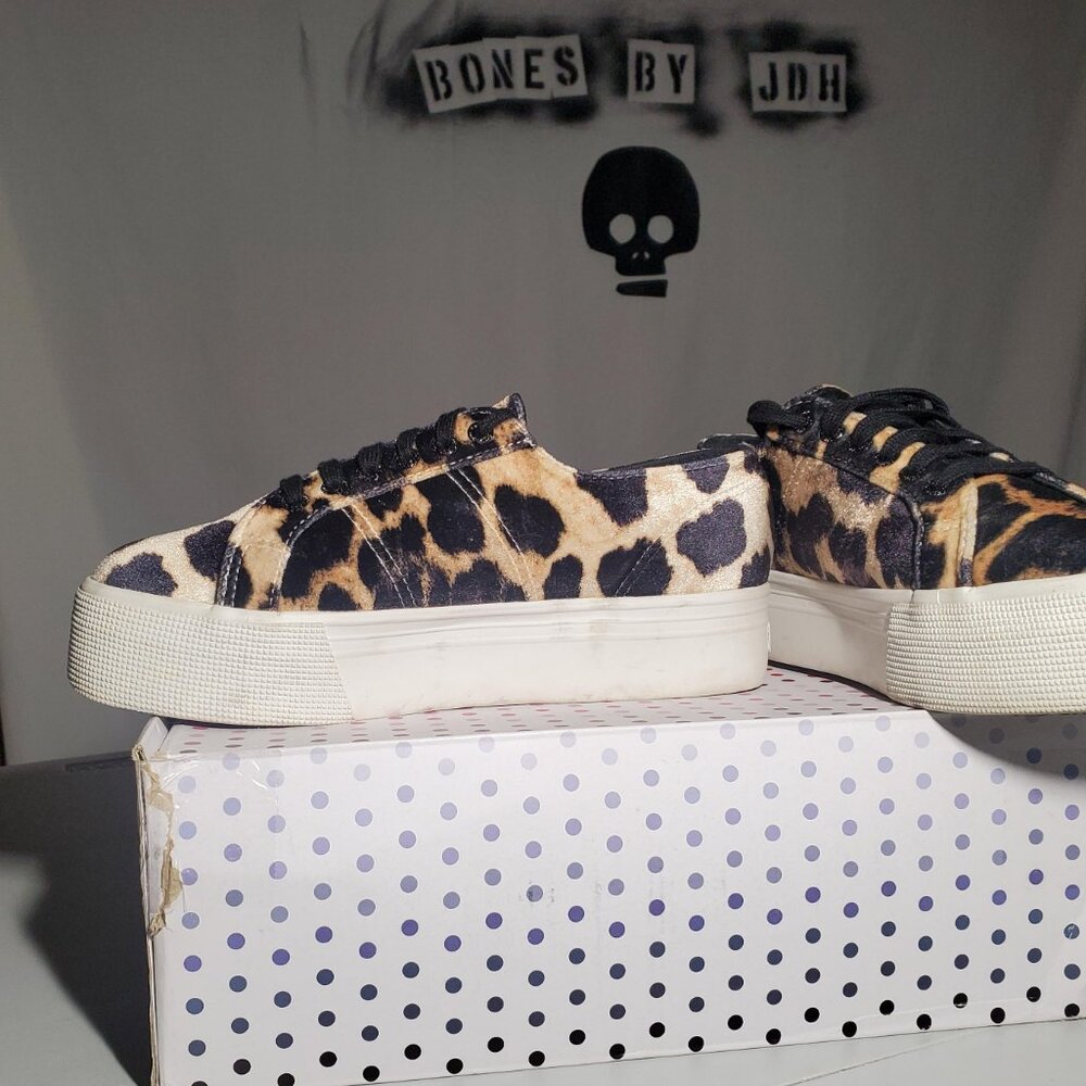 Superga Velvet Leopard Platform Sneakers Size US 8.5 womens -shipping incl - Picture 5 of 16